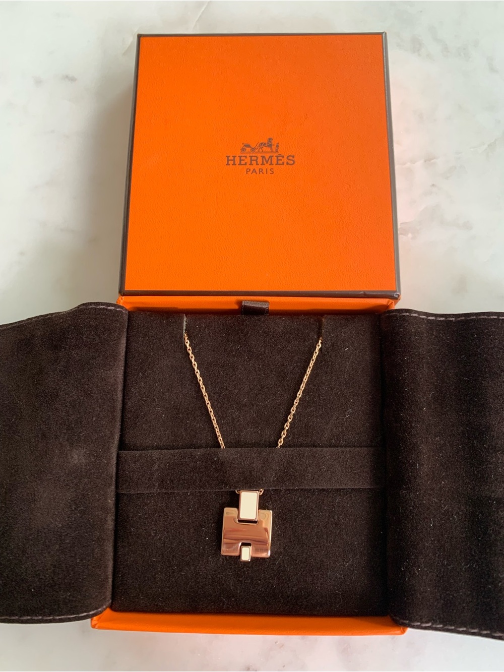 Hermes H Necklace Pendant